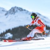 Malorie Blanc en action à Saalbach.